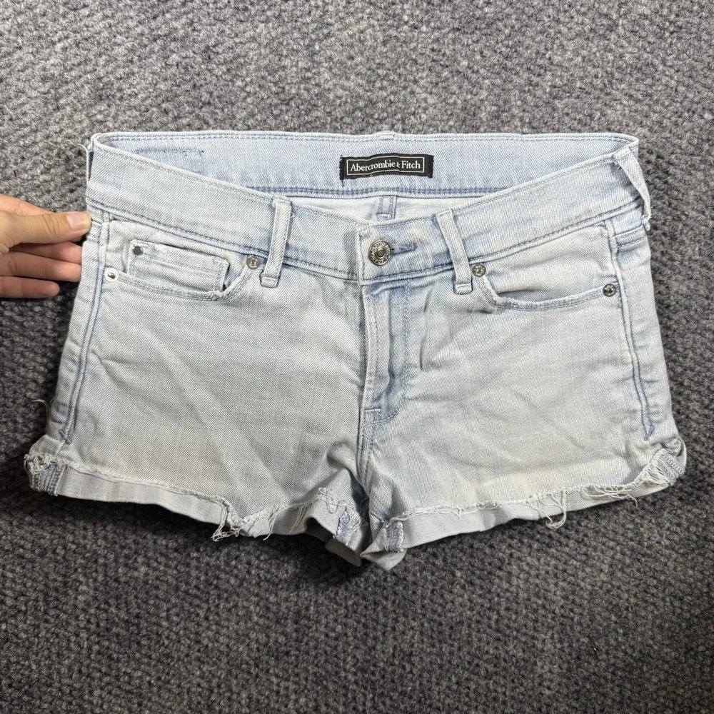 Abercrombie&Fitch LOT OF 2  Size 25 Womens Denim Shorts Dark Wash & Light Wash